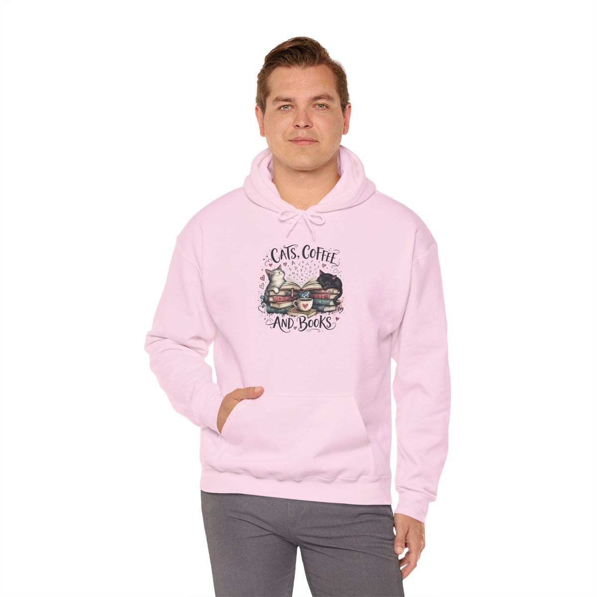 Cats, Coffee and Books Hoodie (Front & Back Design)