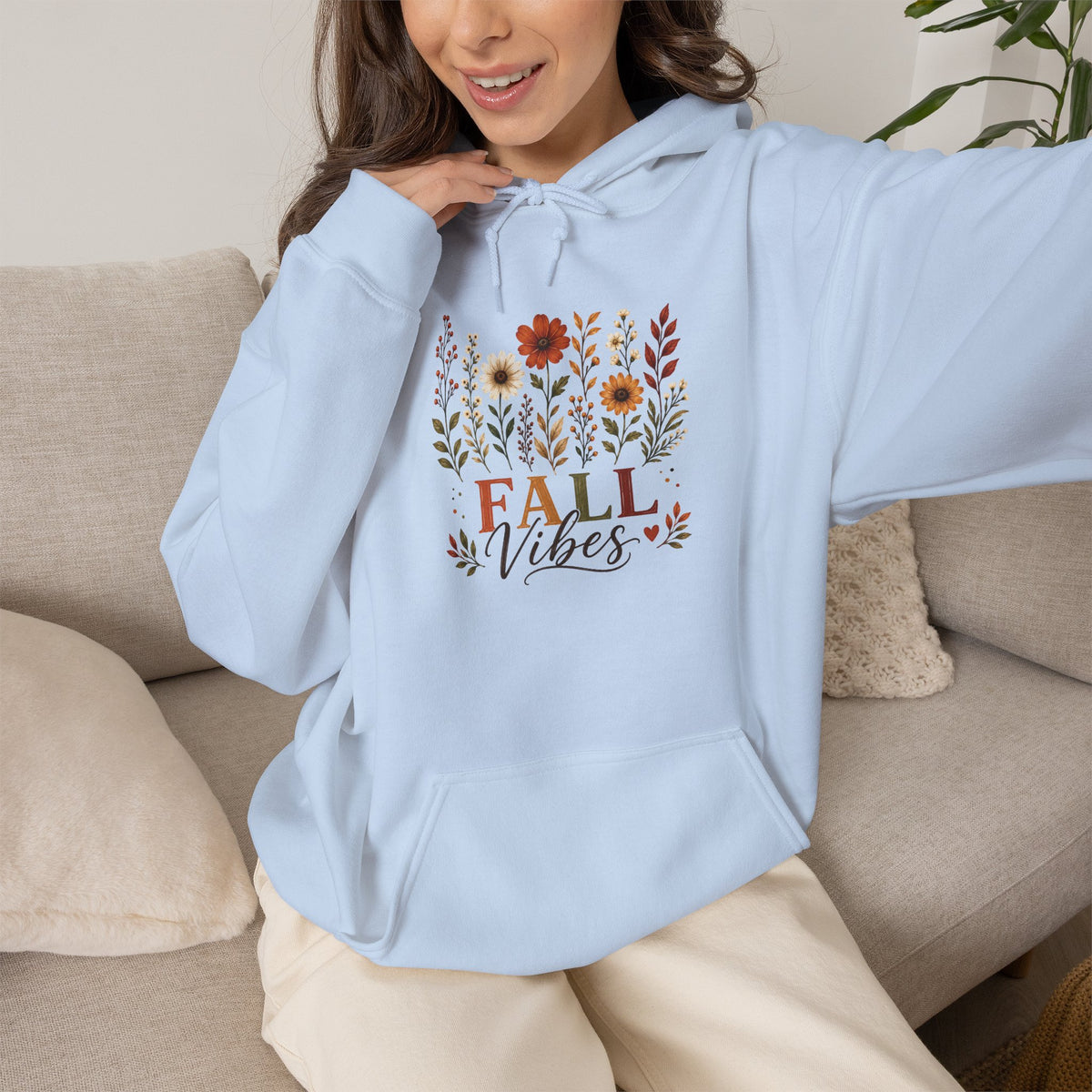 Fall Vibes Floral Hoodie