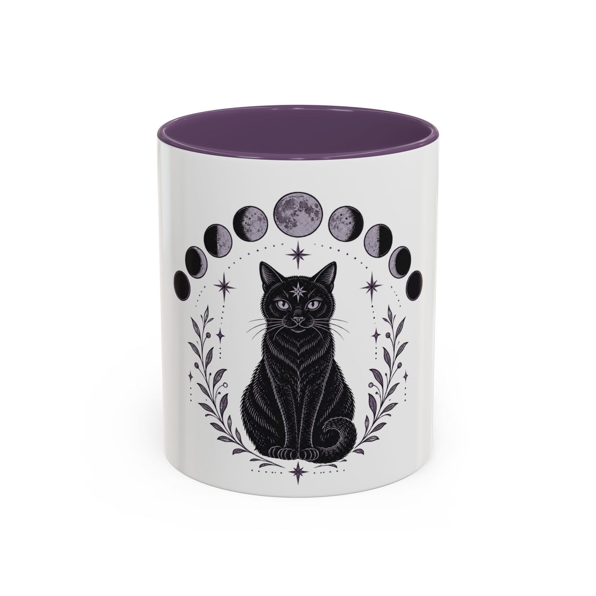 Black Cat Moon Phases Coffee Mug (11 oz /15 oz)