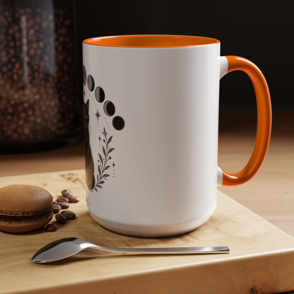 Black Cat Moon Phases Coffee Mug (11 oz /15 oz)