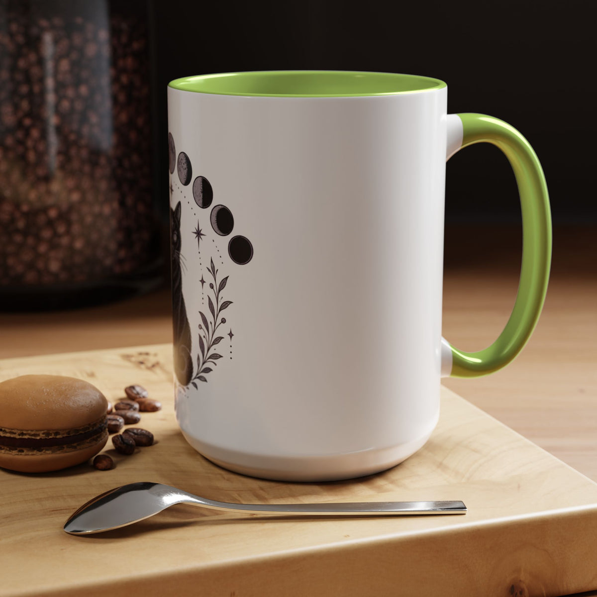 Black Cat Moon Phases Coffee Mug (11 oz /15 oz)