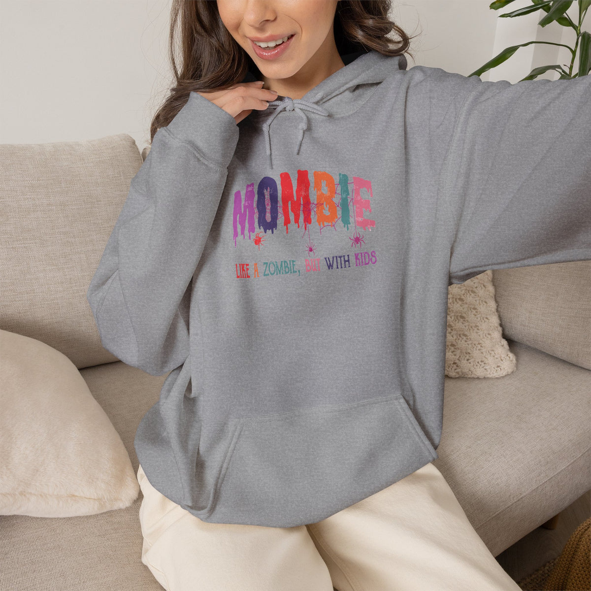 "Mombie: Like a Zombie, But With Kids" Hoodie (Front & Back Design)