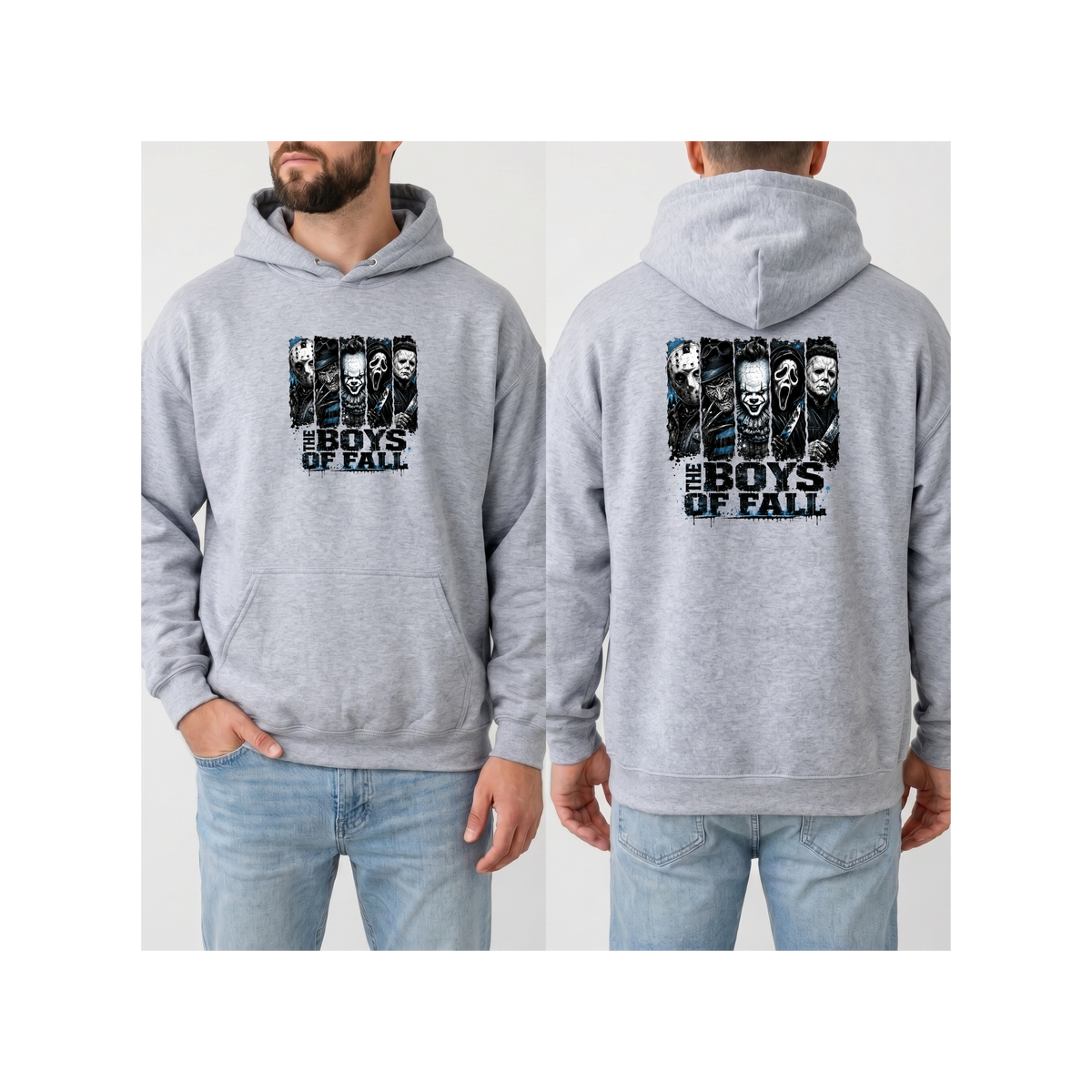 Horror Icons "The Boys of Fall" Hoodie (Front & Back Design)