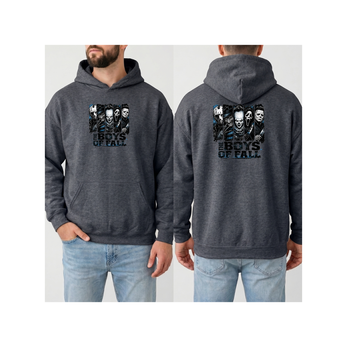 Horror Icons "The Boys of Fall" Hoodie (Front & Back Design)