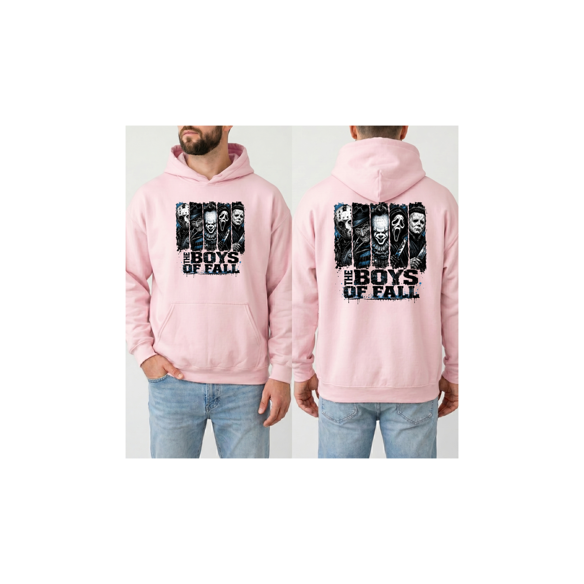 Horror Icons "The Boys of Fall" Hoodie (Front & Back Design)