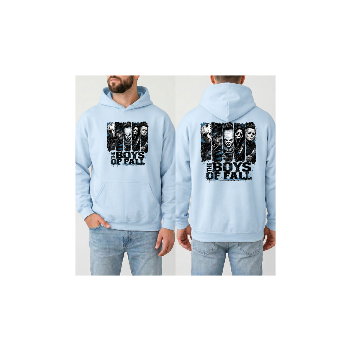 Horror Icons "The Boys of Fall" Hoodie (Front & Back Design)