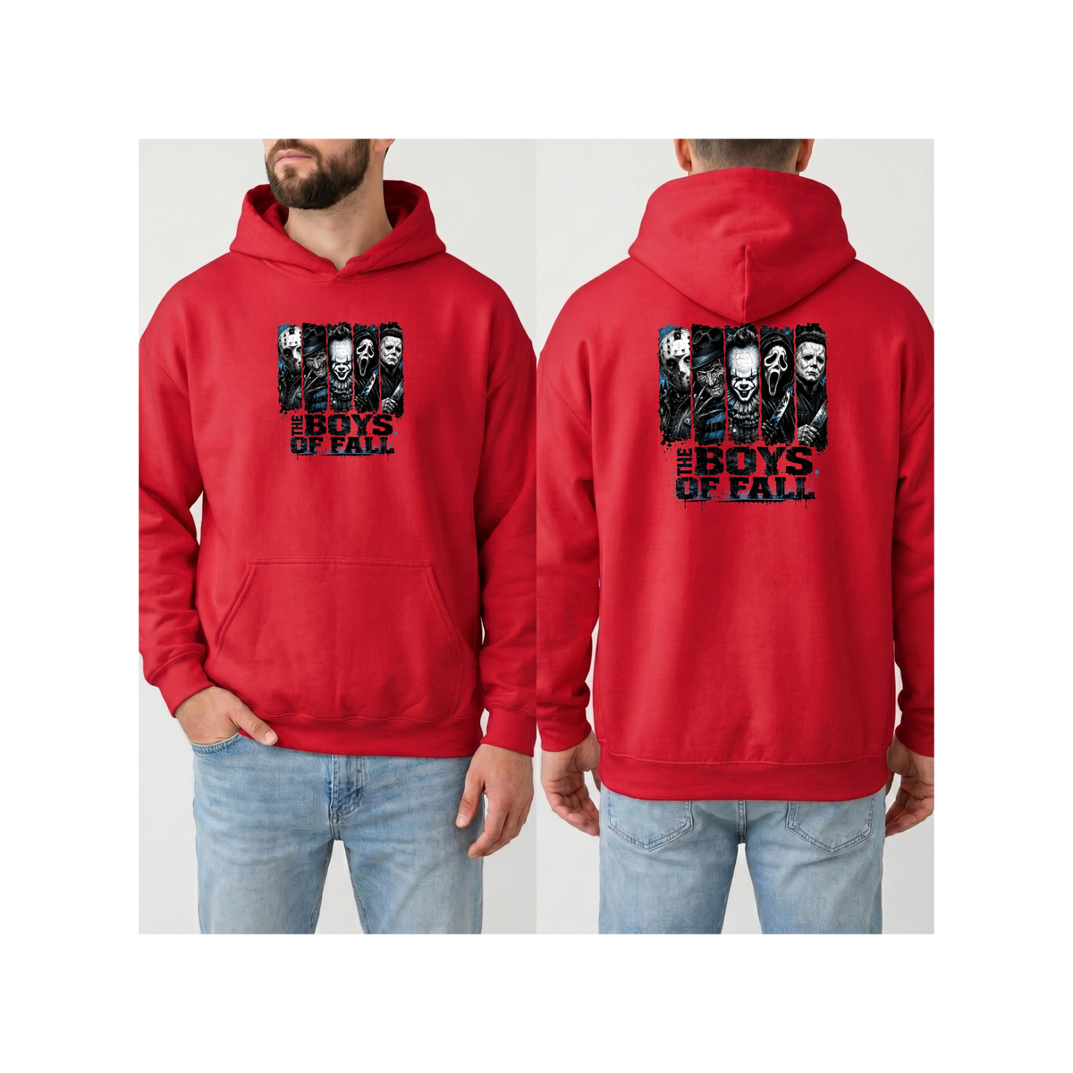 Horror Icons "The Boys of Fall" Hoodie (Front & Back Design)