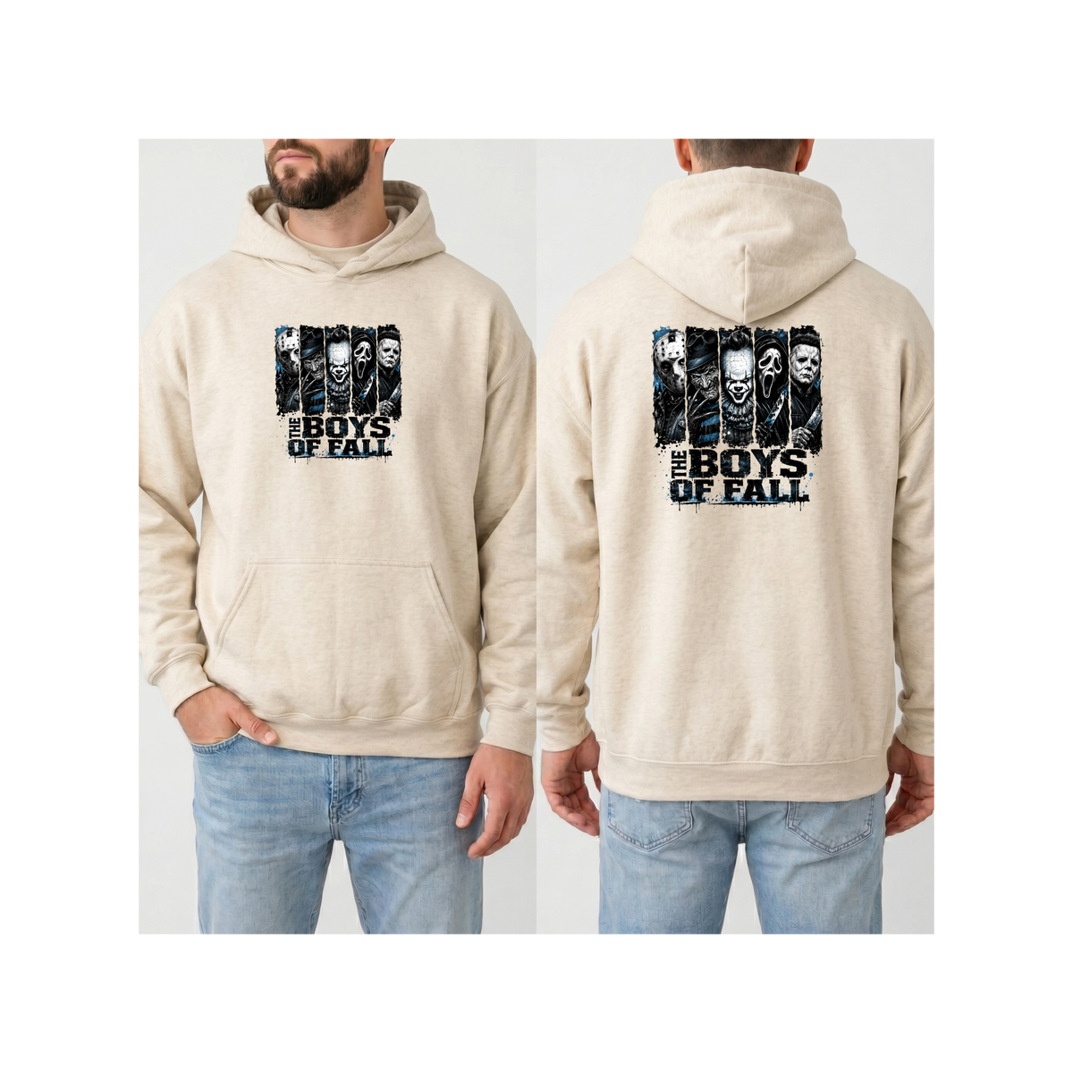 Horror Icons "The Boys of Fall" Hoodie (Front & Back Design)