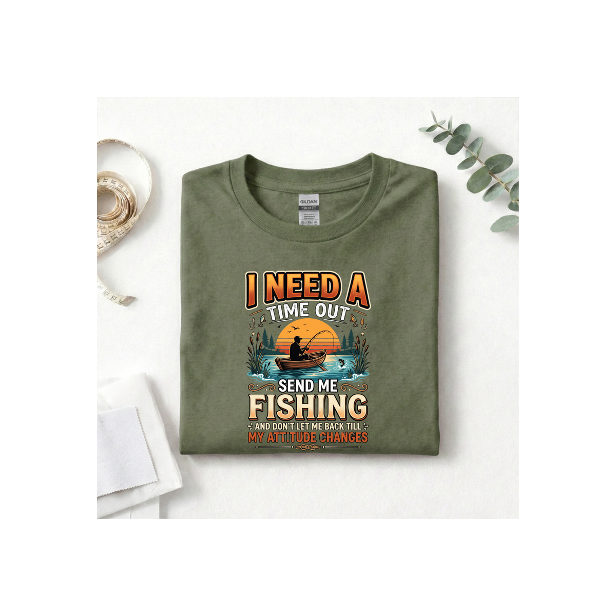 Fishing T-Shirt — "I Need a Time Out, Send Me Fishing" Graphic Tee for Anglers
