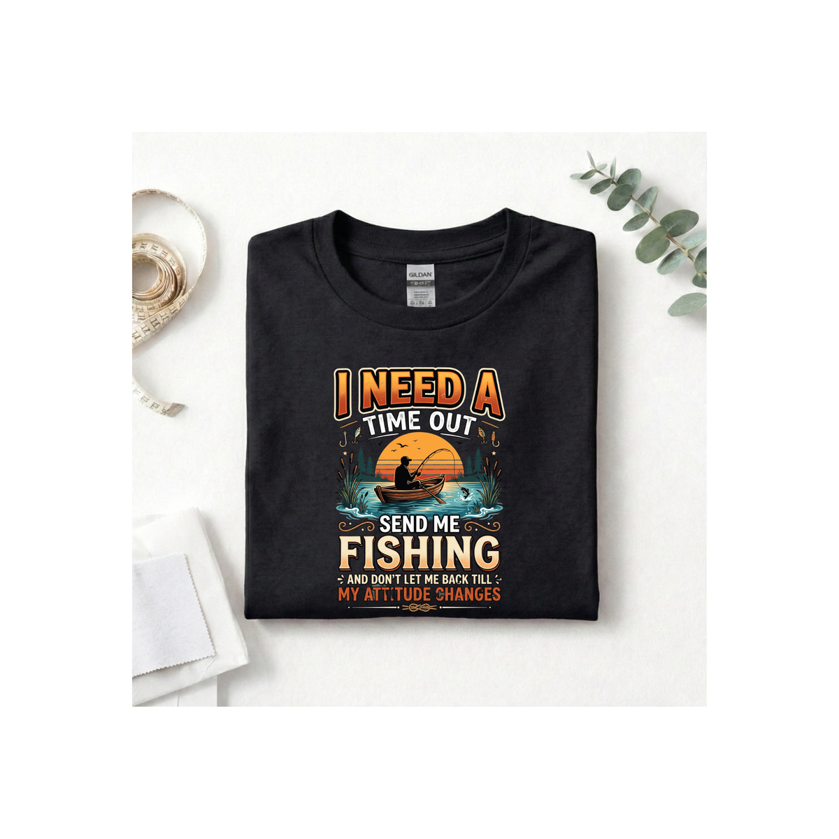 Fishing T-Shirt — "I Need a Time Out, Send Me Fishing" Graphic Tee for Anglers