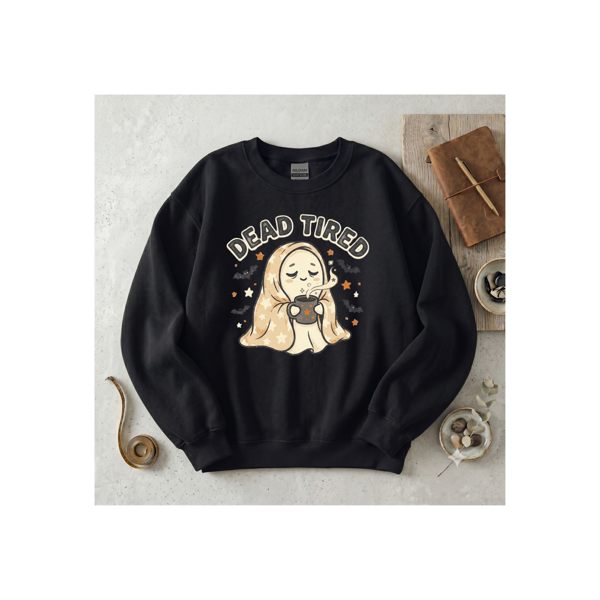 Dead Tired Cozy Ghost Crewneck Sweatshirt