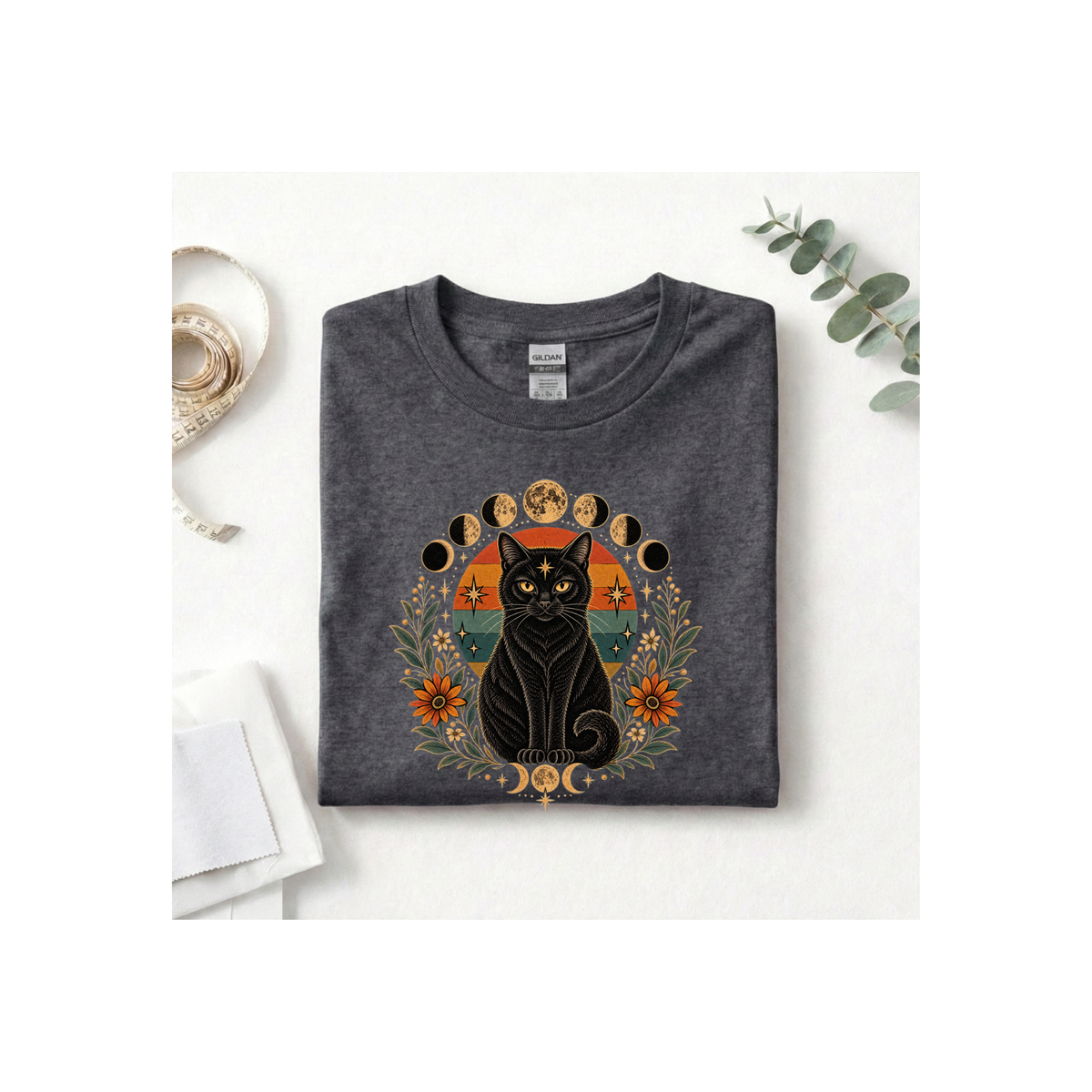 Mystic Black Moon Phases T-Shirt