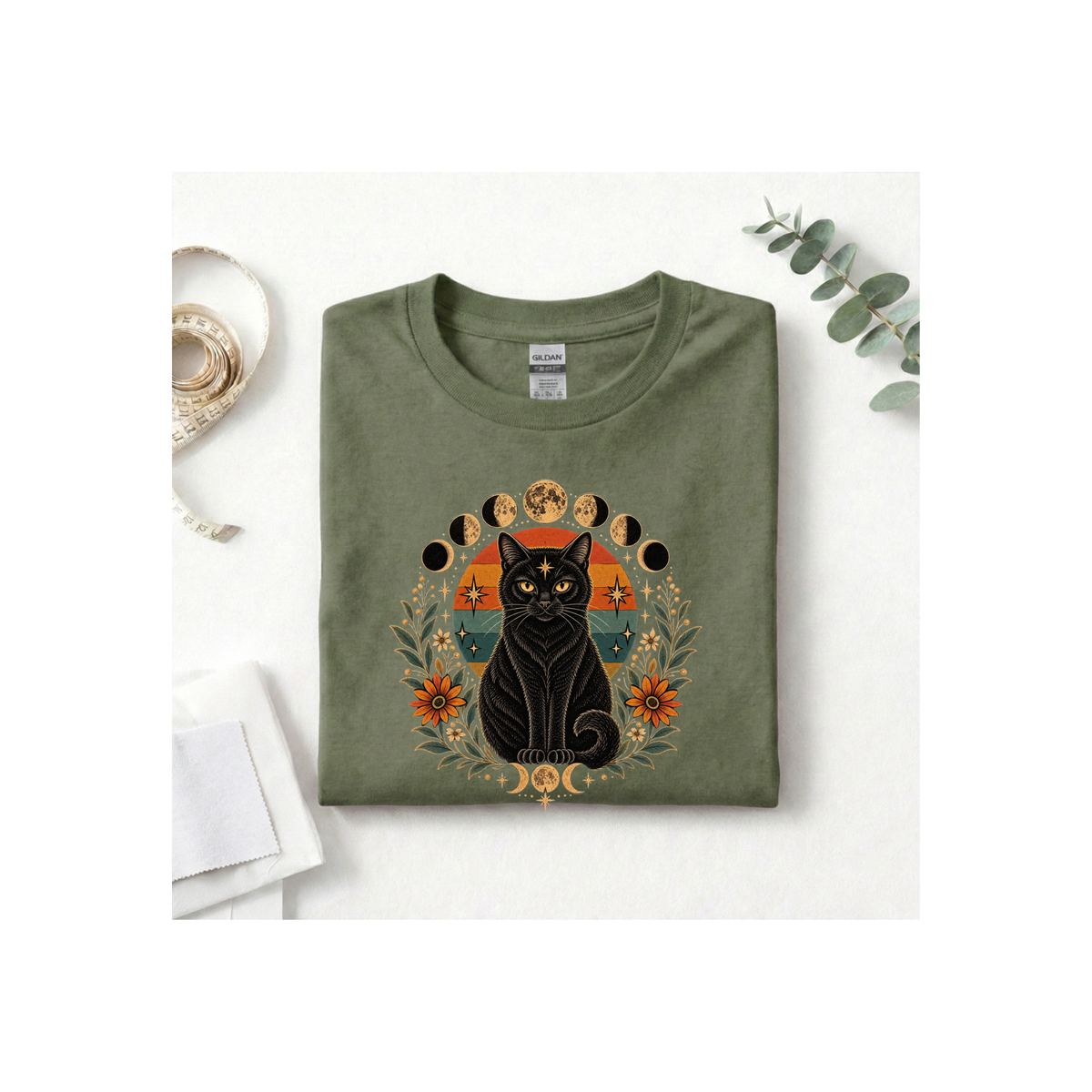 Mystic Black Moon Phases T-Shirt
