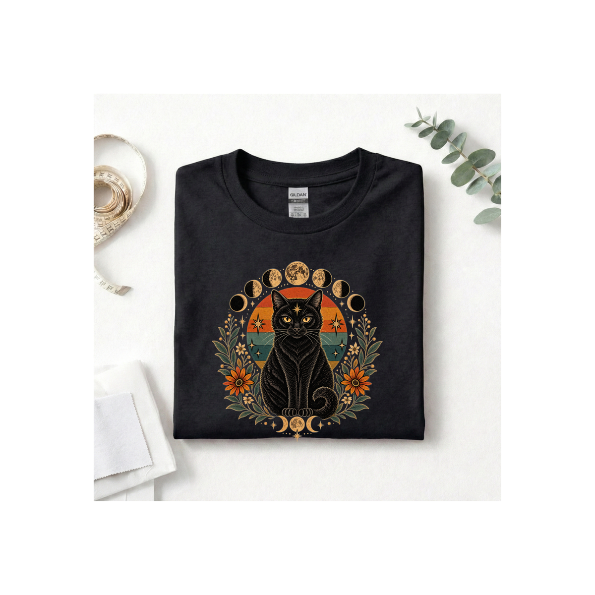 Mystic Black Moon Phases T-Shirt