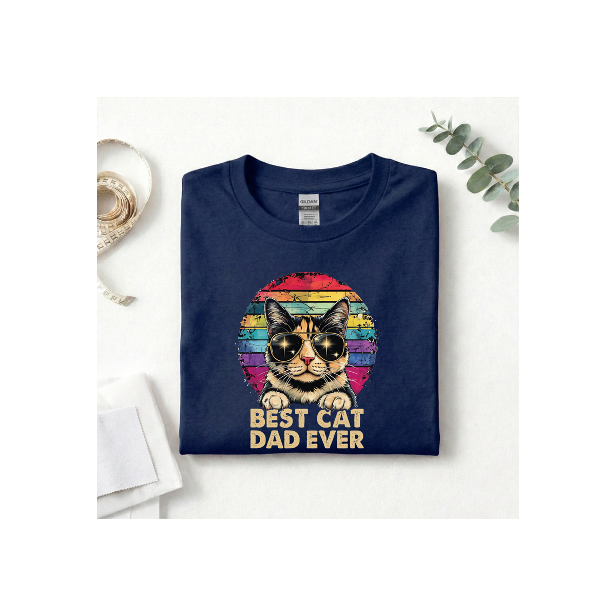Retro Best Cat Dad Ever T-Shirt