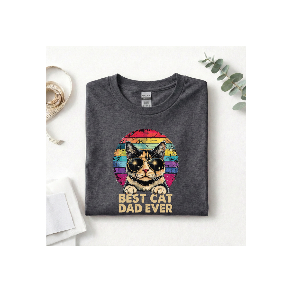 Retro Best Cat Dad Ever T-Shirt
