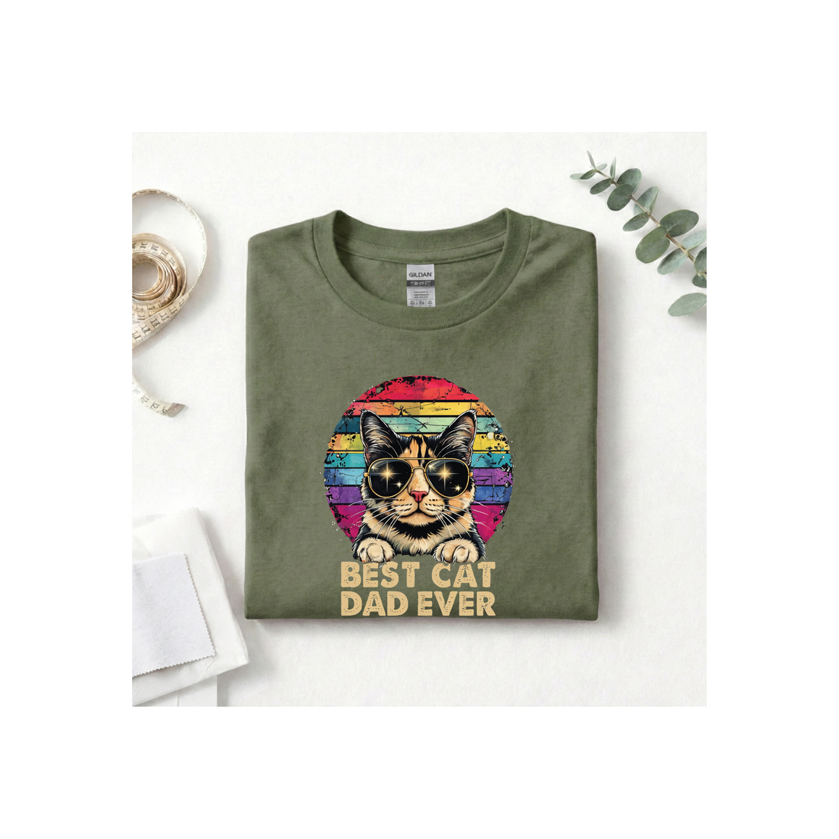 Retro Best Cat Dad Ever T-Shirt