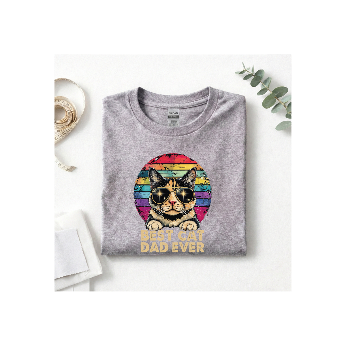 Retro Best Cat Dad Ever T-Shirt