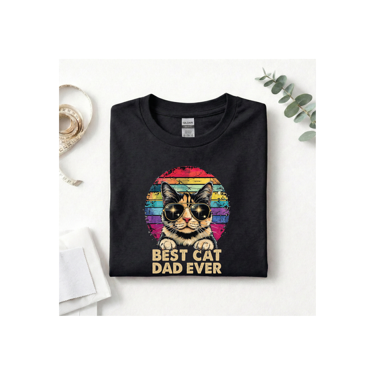 Retro Best Cat Dad Ever T-Shirt