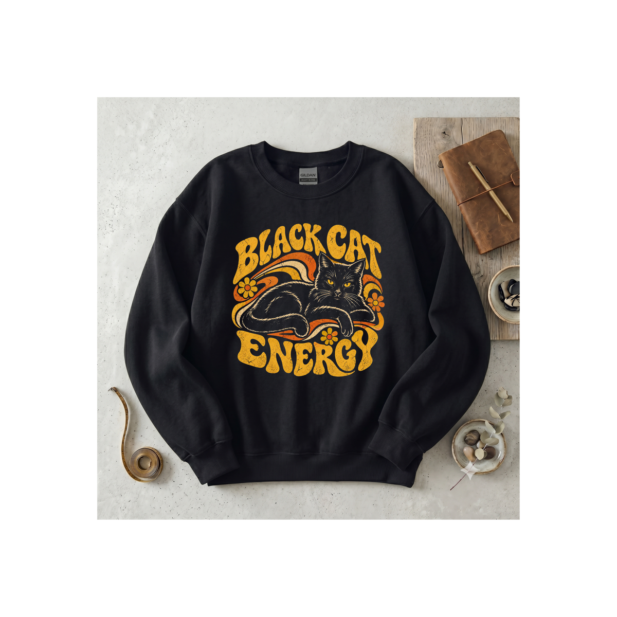 Black Cat Energy Crewneck Sweatshirt