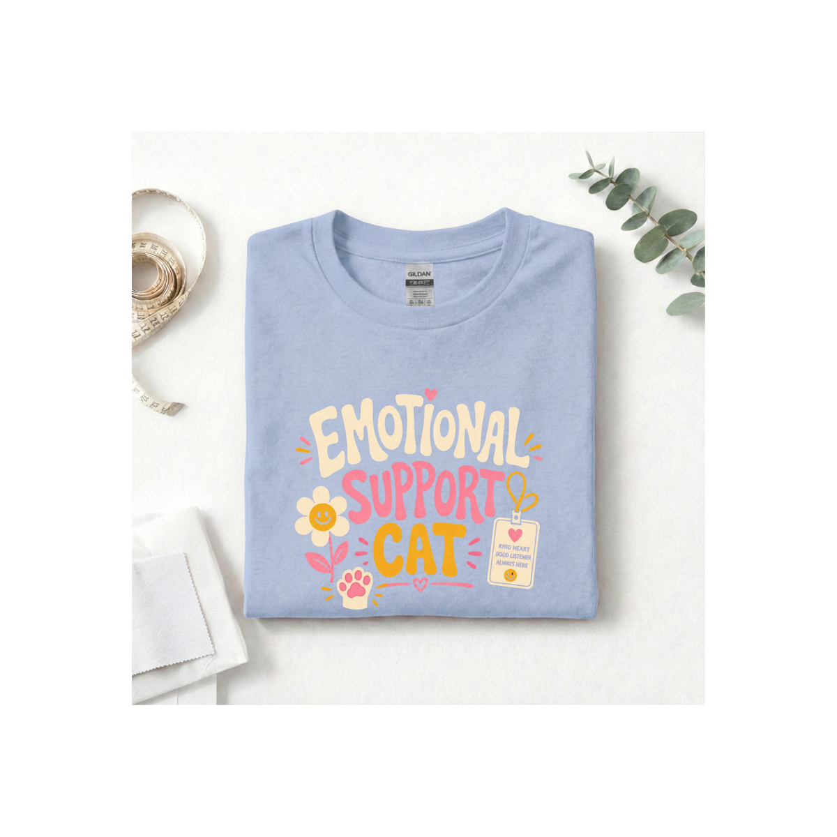 Emotional Support Cat T-Shirt — Cute Kitty Comfort Graphic Tee