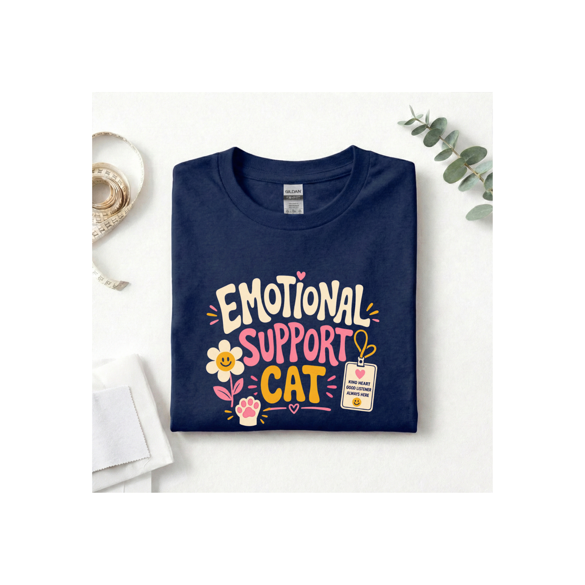 Emotional Support Cat T-Shirt — Cute Kitty Comfort Graphic Tee
