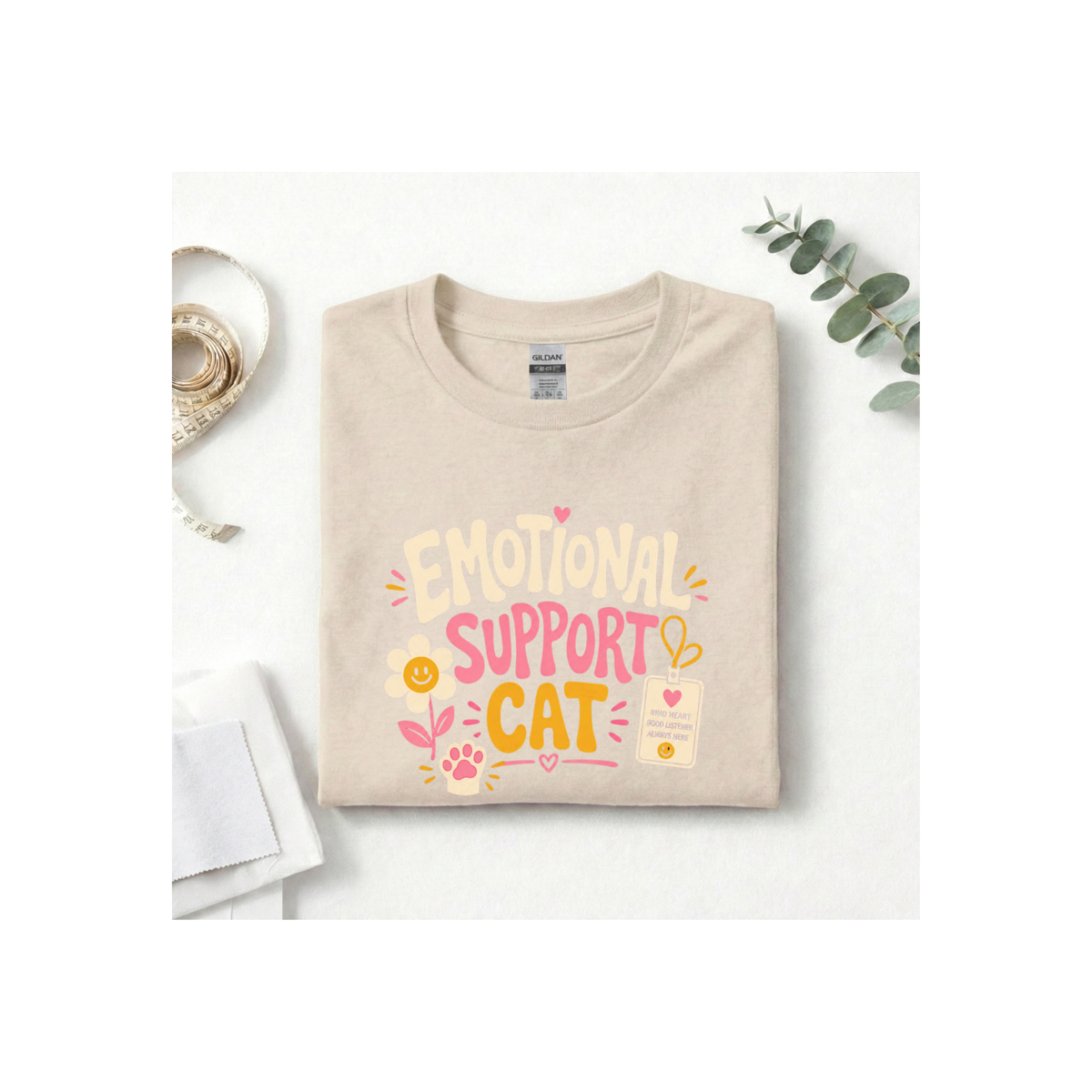 Emotional Support Cat T-Shirt — Cute Kitty Comfort Graphic Tee