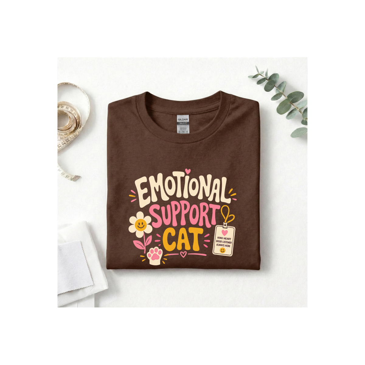 Emotional Support Cat T-Shirt — Cute Kitty Comfort Graphic Tee