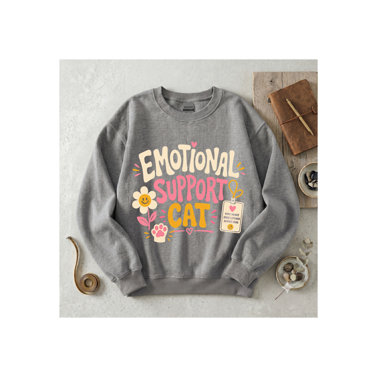 Emotional Support Cat Crewneck Sweatshirt