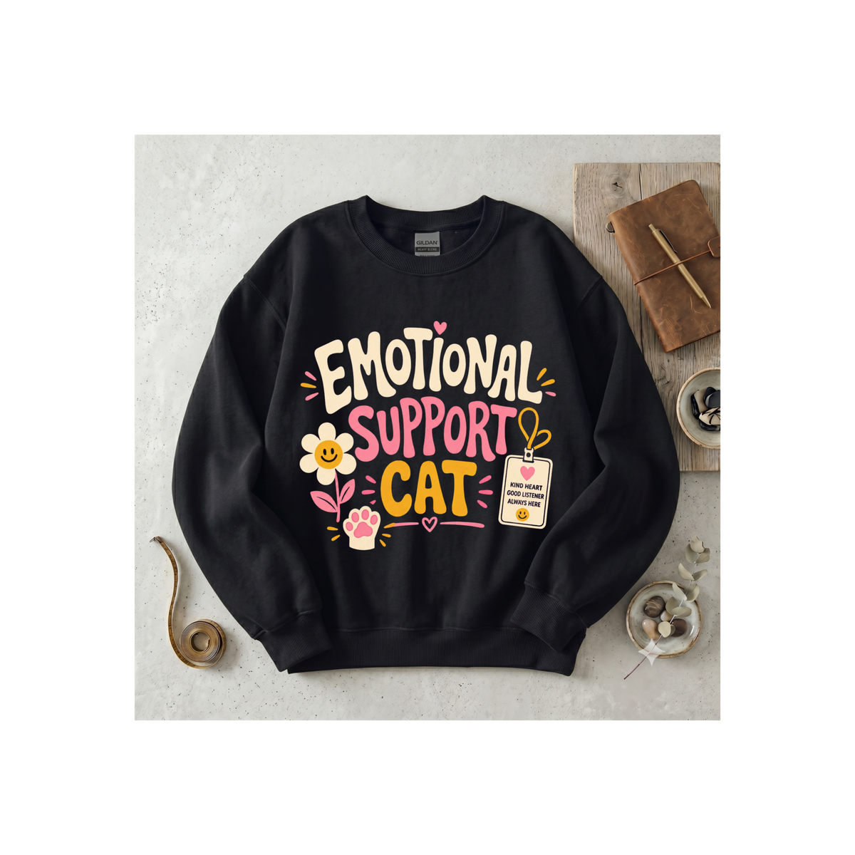 Emotional Support Cat Crewneck Sweatshirt