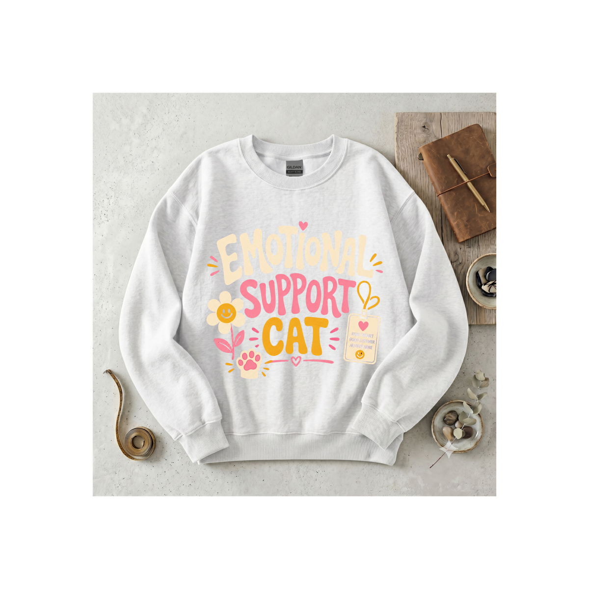 Emotional Support Cat Crewneck Sweatshirt