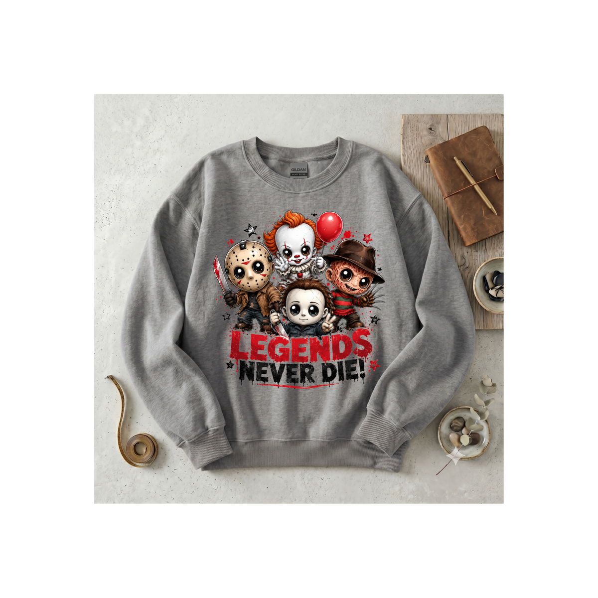 Horror Icons "Legends Never Die" Crewneck Sweatshirt