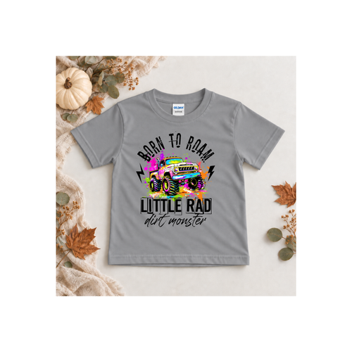 "Born to Roam" Little Rad Dirt Monster Monster Truck Kid's Tee