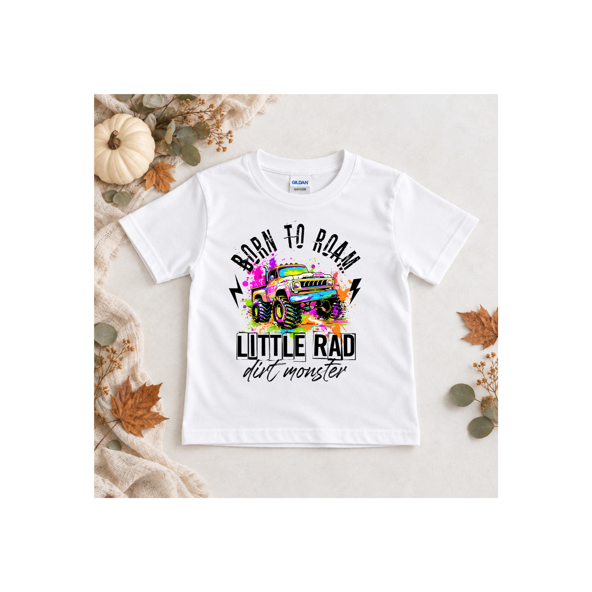 "Born to Roam" Little Rad Dirt Monster Monster Truck Kid's Tee