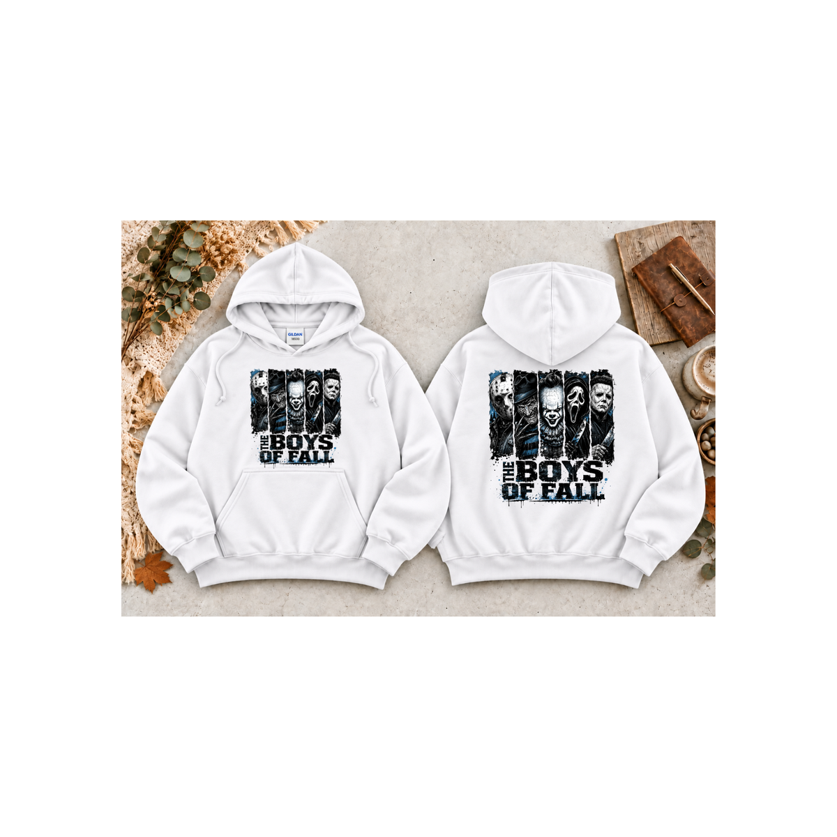 Horror Icons "The Boys of Fall" Hoodie (Front & Back Design)