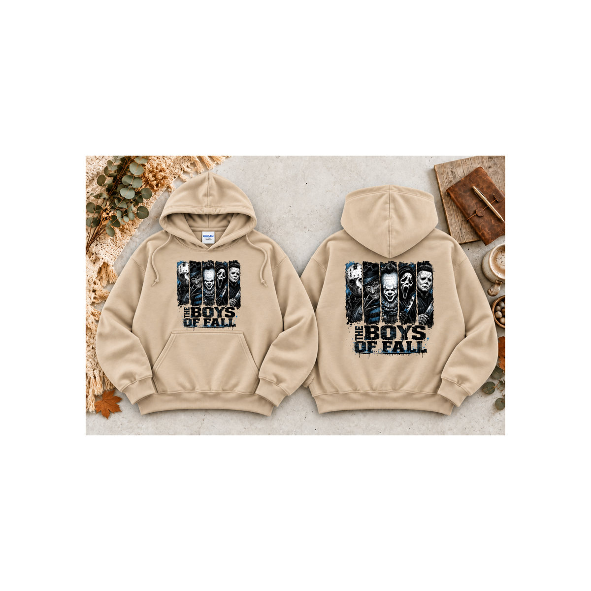 Horror Icons "The Boys of Fall" Hoodie (Front & Back Design)