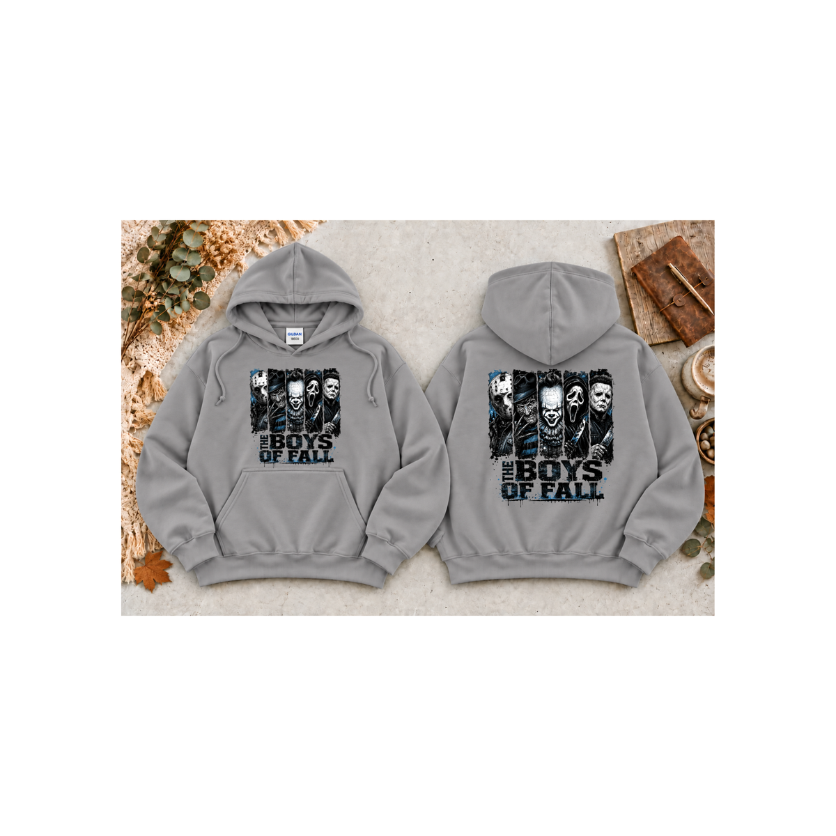 Horror Icons "The Boys of Fall" Hoodie (Front & Back Design)
