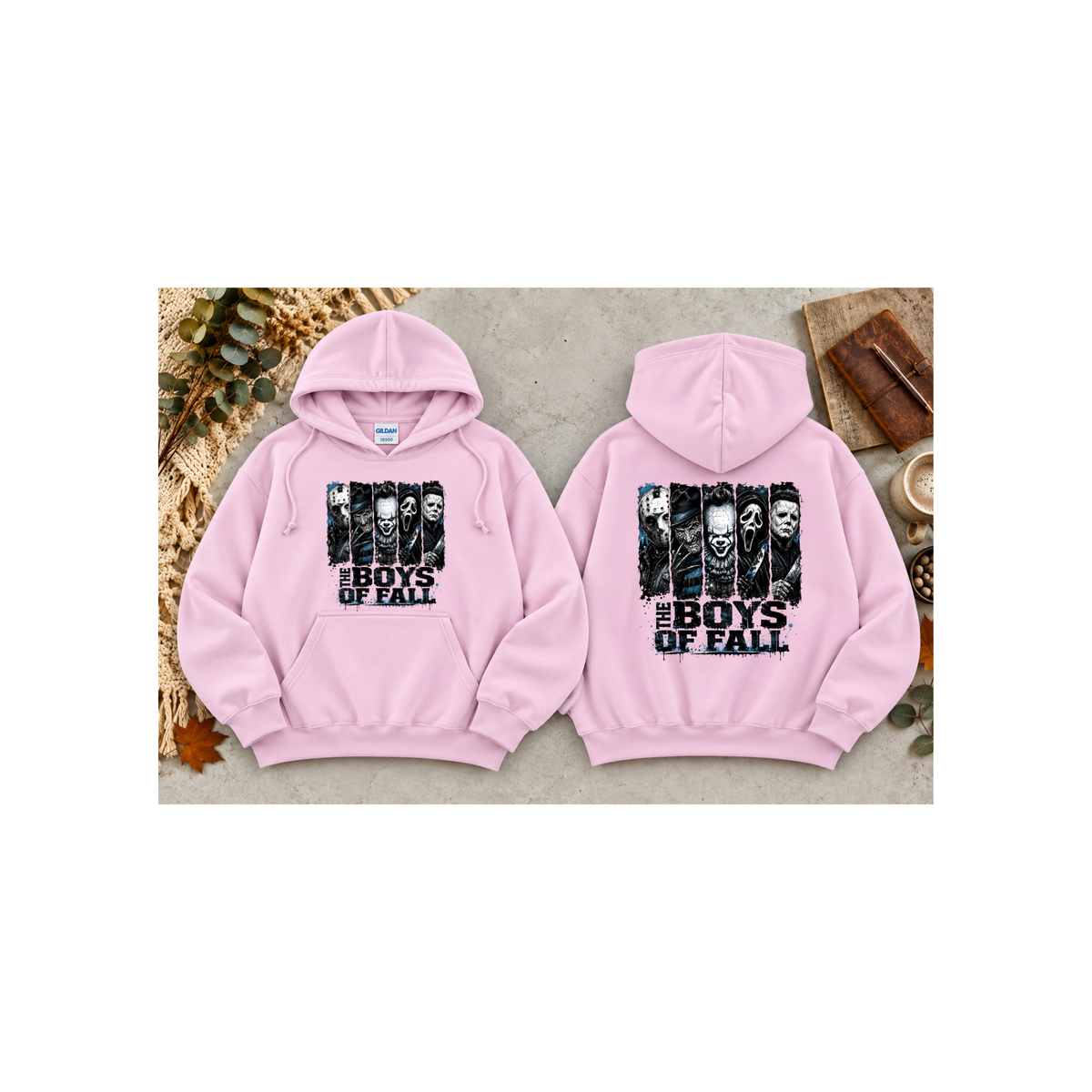 Horror Icons "The Boys of Fall" Hoodie (Front & Back Design)