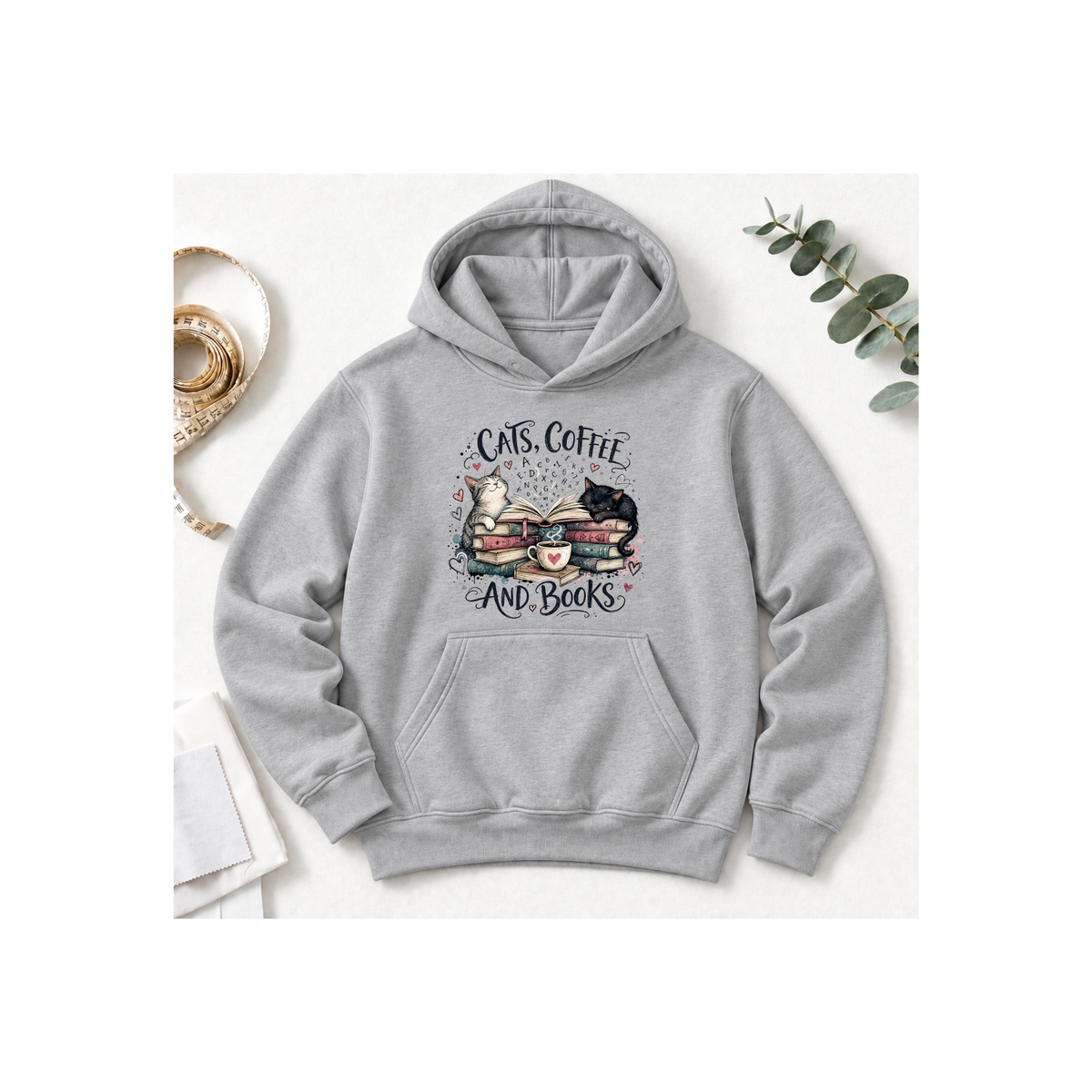 Cats, Coffee and Books Hoodie