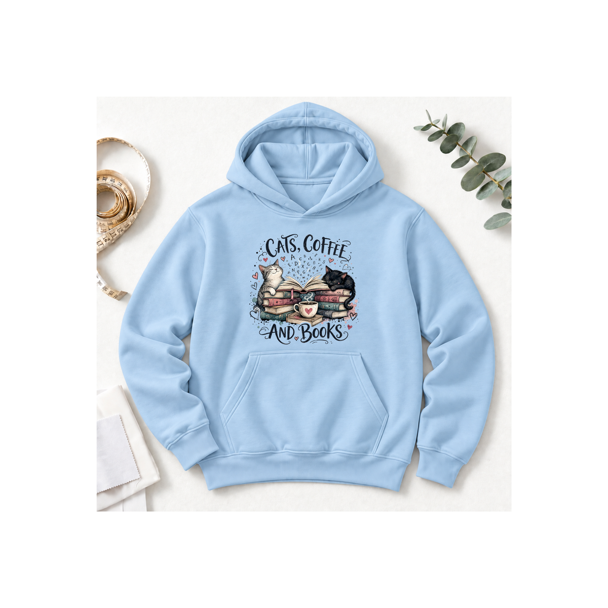 Cats, Coffee and Books Hoodie