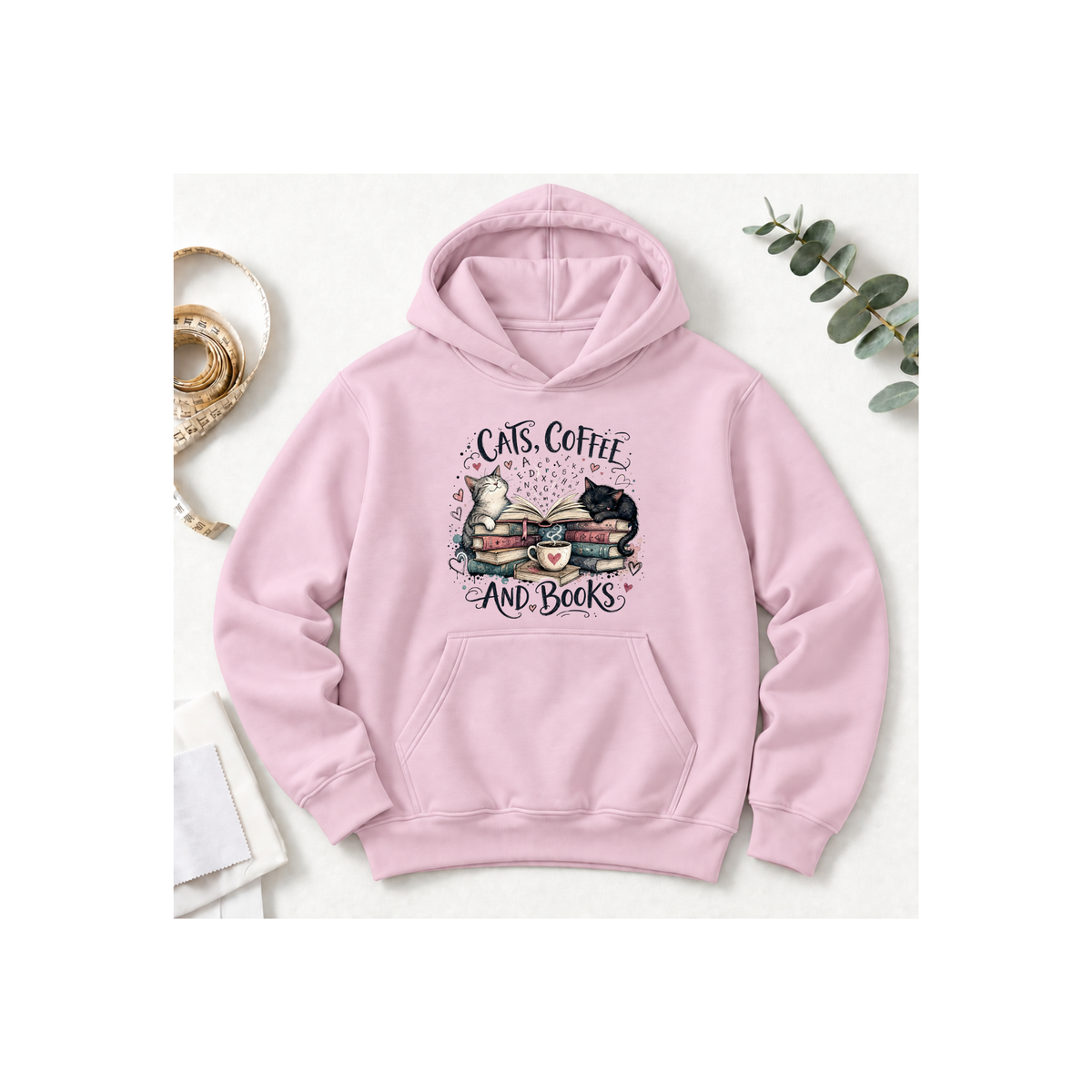 Cats, Coffee and Books Hoodie