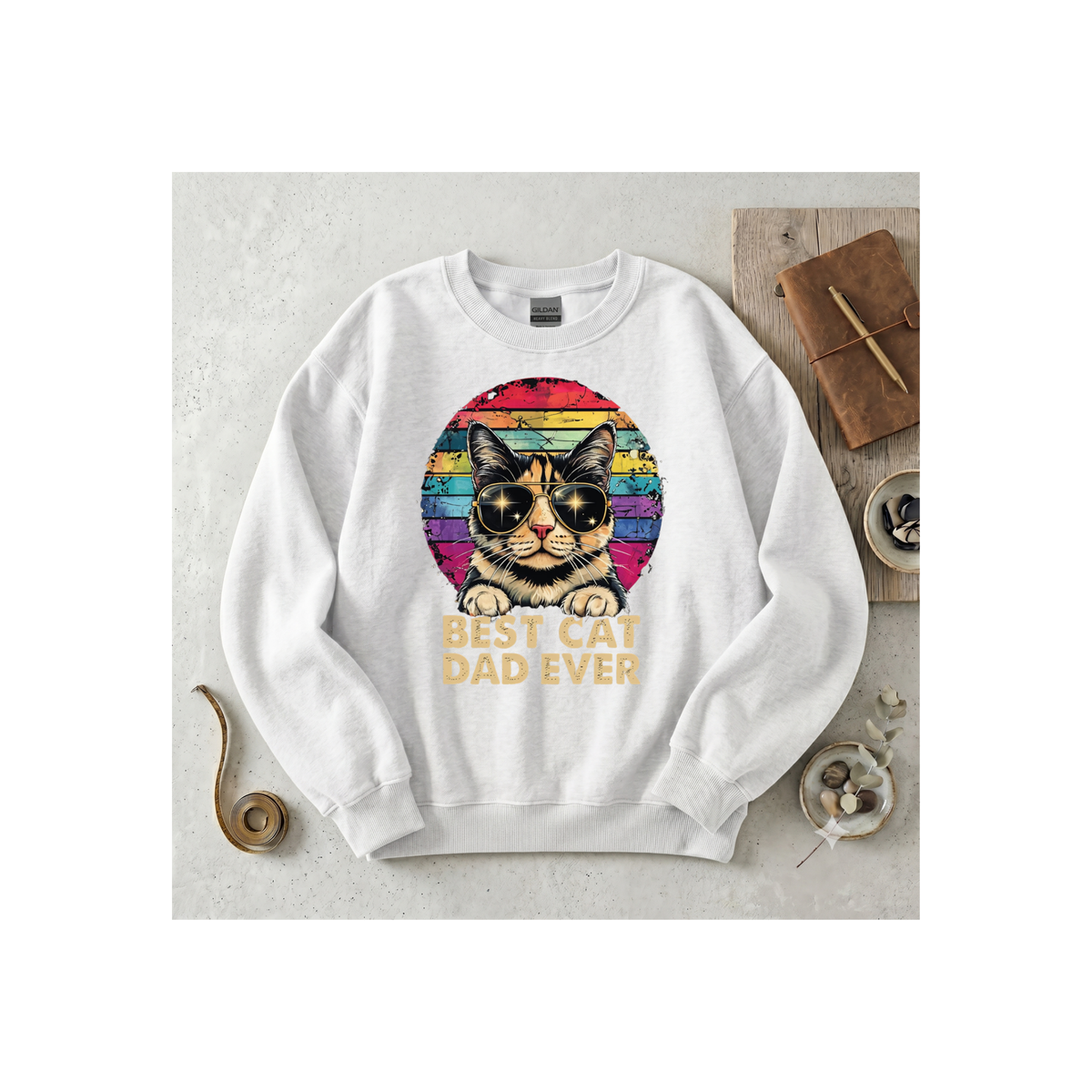 Best Cat Dad Ever Crewneck Sweatshirt