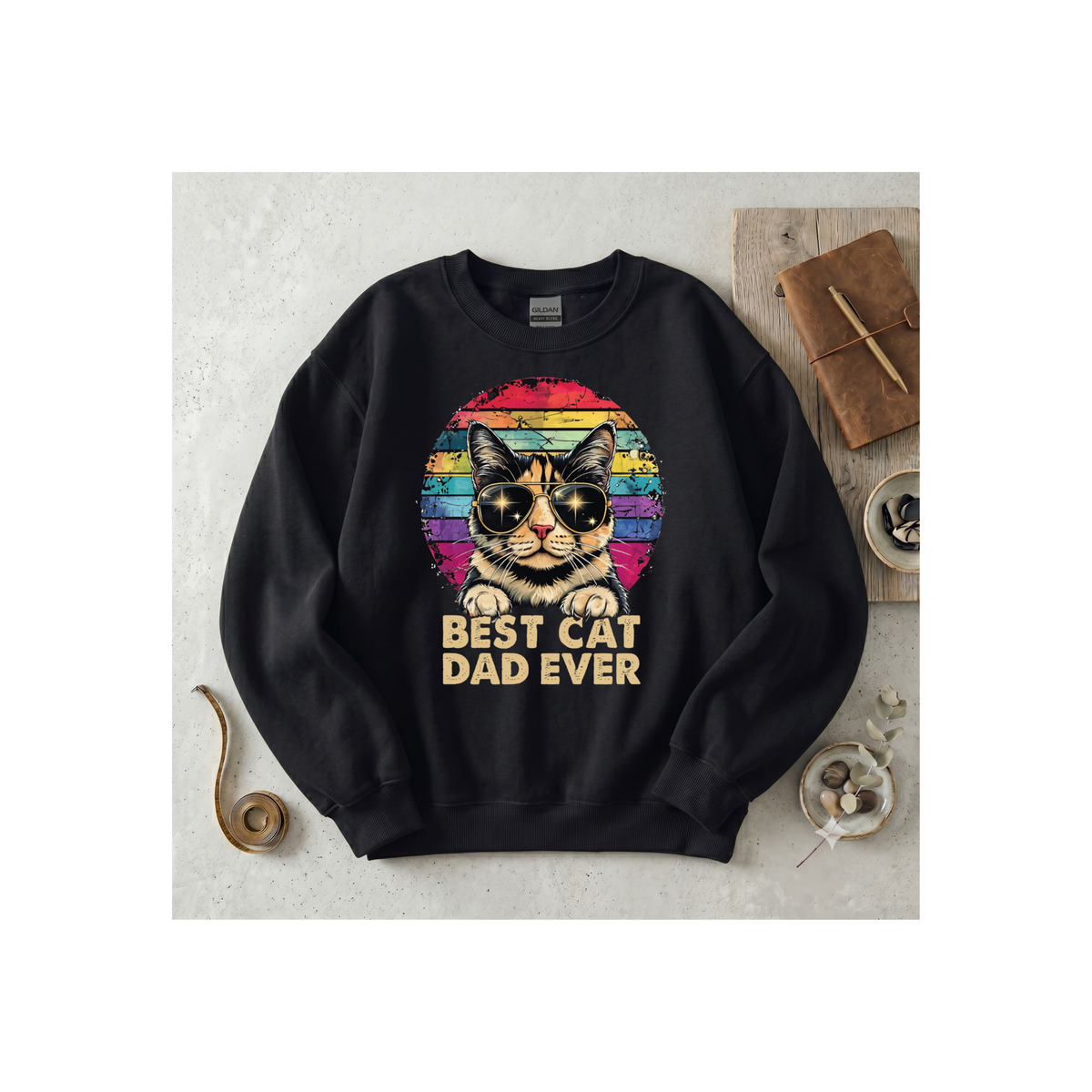 Best Cat Dad Ever Crewneck Sweatshirt