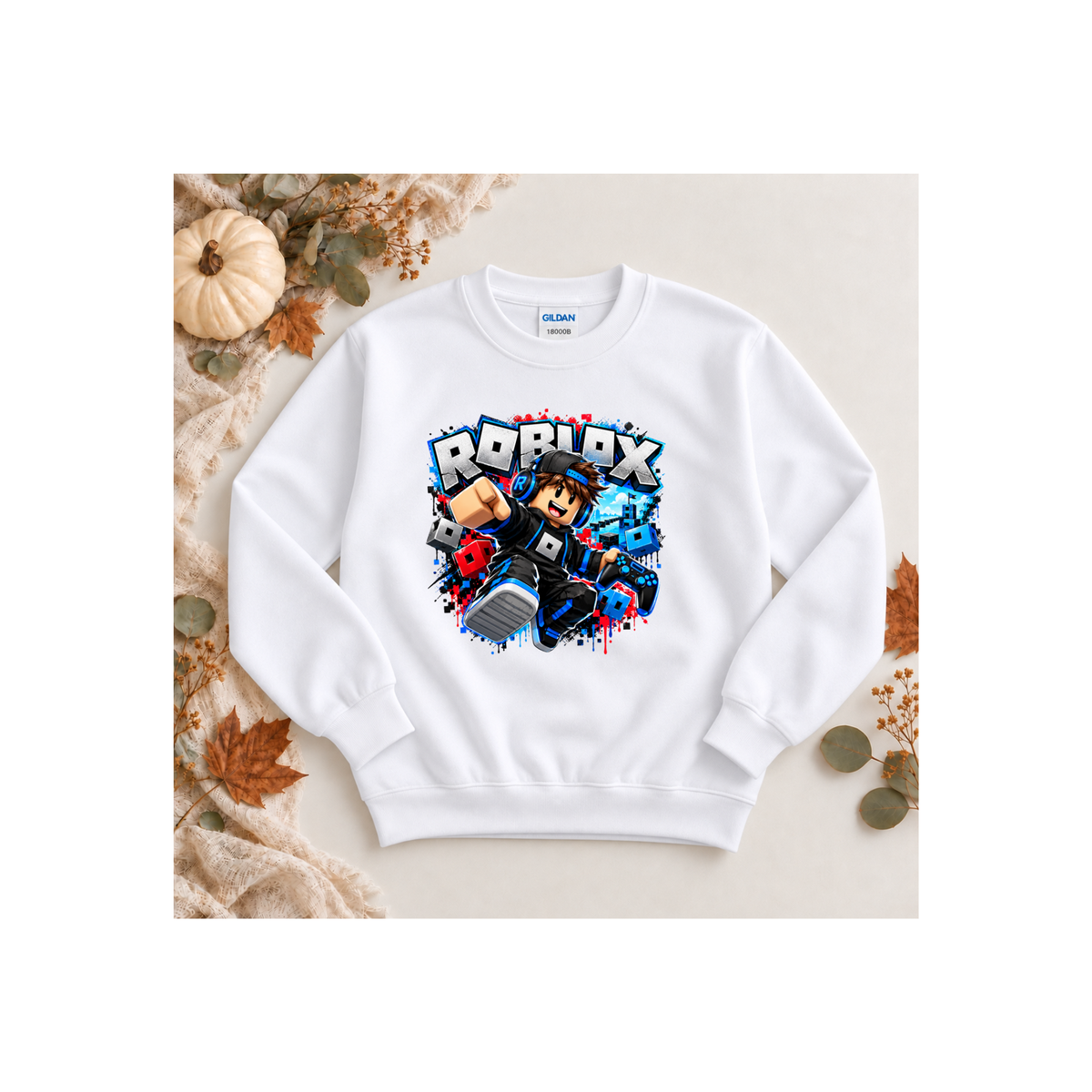 Roblox Action Graphic - Gamer Kids Crewneck Sweatshirt