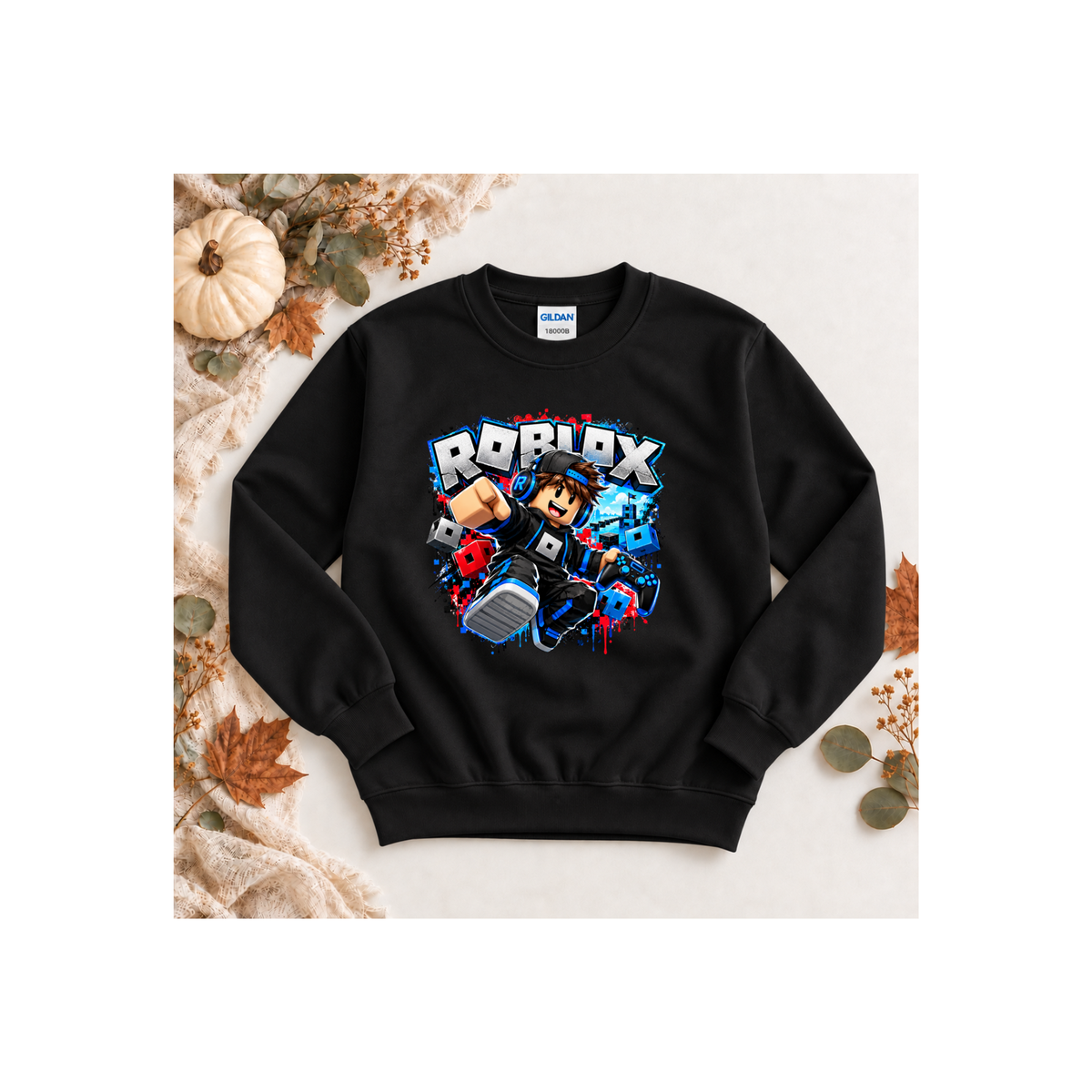 Roblox Action Graphic - Gamer Kids Crewneck Sweatshirt