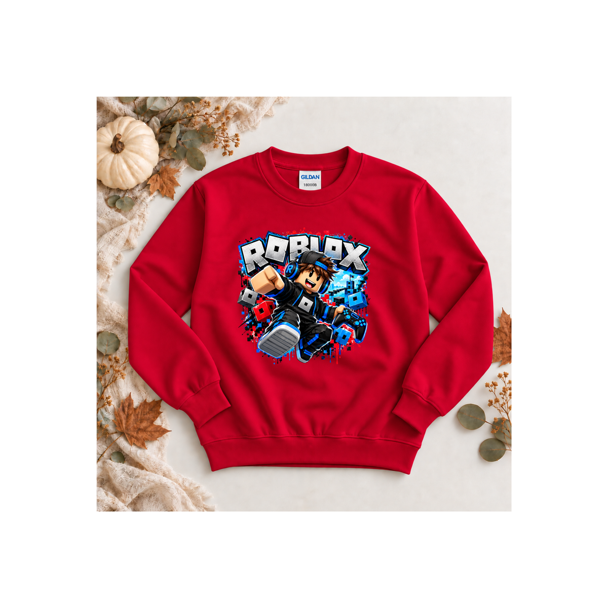 Roblox Action Graphic - Gamer Kids Crewneck Sweatshirt