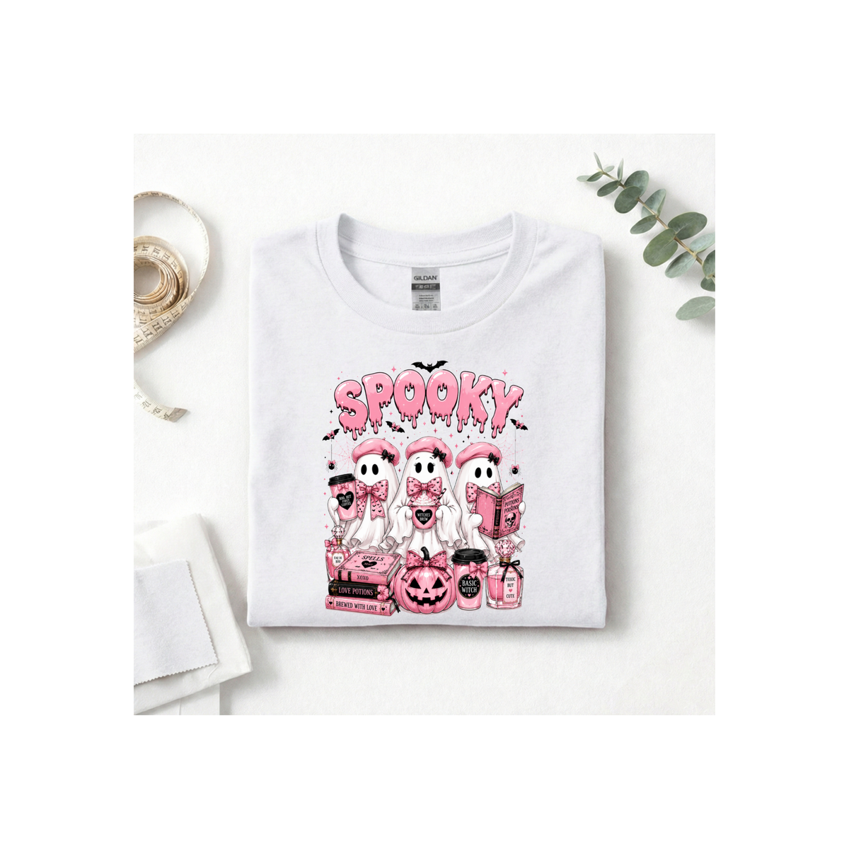 Spooky Pink Ghosts Halloween T‑Shirt