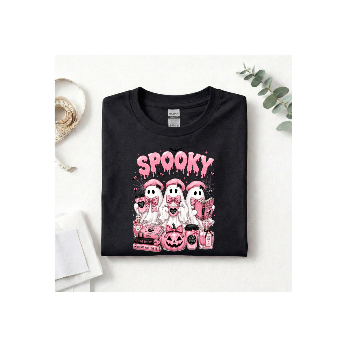 Spooky Pink Ghosts Halloween T‑Shirt