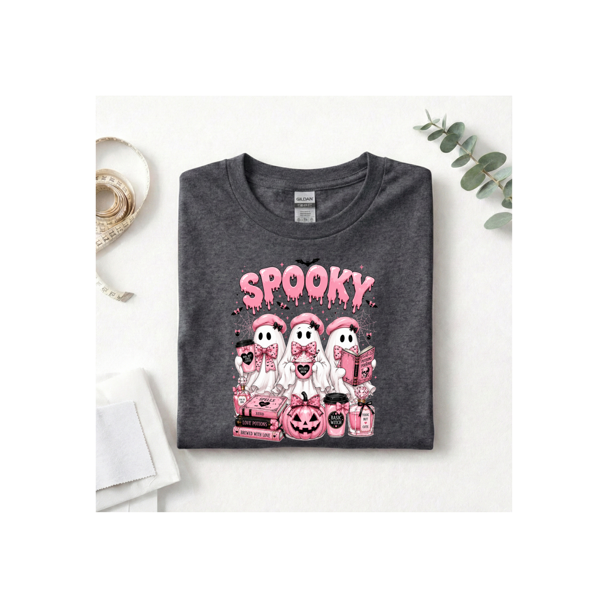 Spooky Pink Ghosts Halloween T‑Shirt
