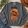 Bella Poodle Sweatshirt — Personalized Dog Portrait Crewneck Sweatshirt